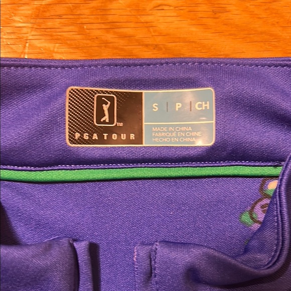 PGA Tour Royal Blue Short Sleeve Zippered Polo Jersey - Picture 2 of 3